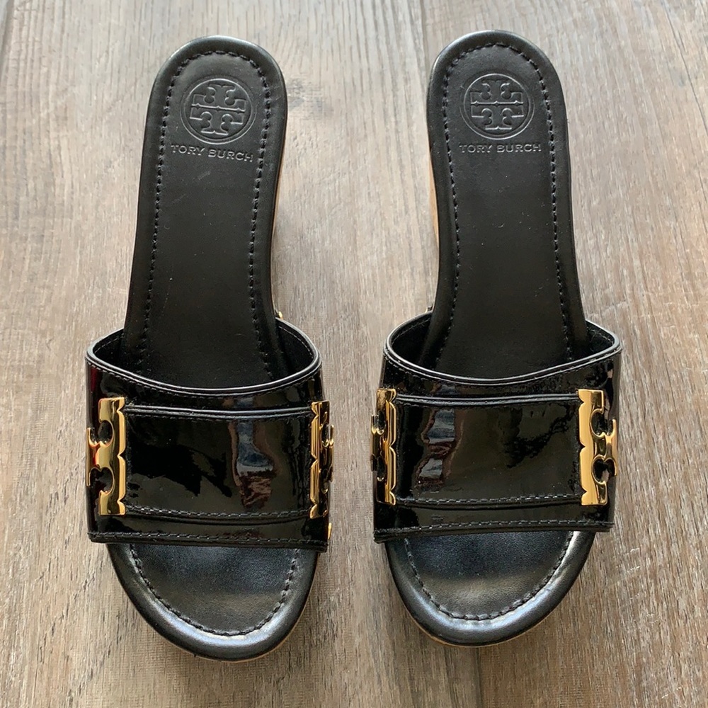 Black Tory Burch wedges